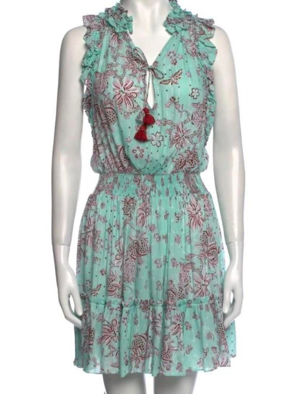 Poupette St. Barth Triny Mini Dress in Aqua Grenade